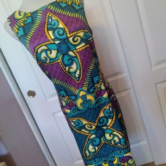 SHEATH TRIBAL PRINT SLEEVELESS PURPLE COMBO SZ 18 WOMENS 18 NWT - Picture 2 of 11